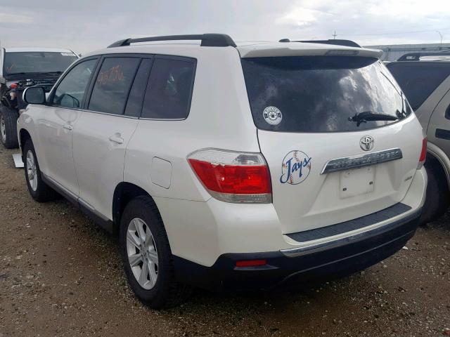 5TDBK3EH8CS097579 - 2012 TOYOTA HIGHLANDER WHITE photo 3