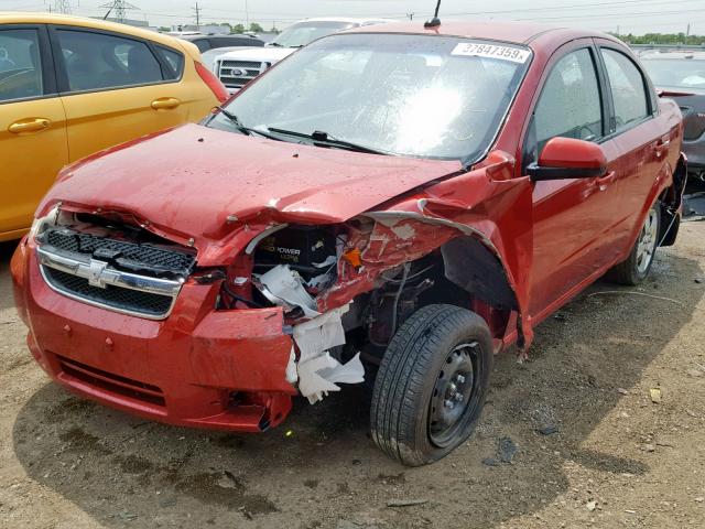 KL1TD5DE1AB134128 - 2010 CHEVROLET AVEO LS RED photo 2