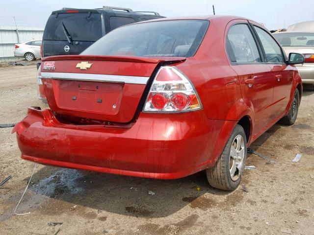 KL1TD5DE1AB134128 - 2010 CHEVROLET AVEO LS RED photo 4