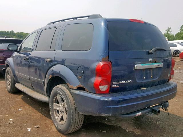 1D4HB48D25F593606 - 2005 DODGE DURANGO SL BLUE photo 3