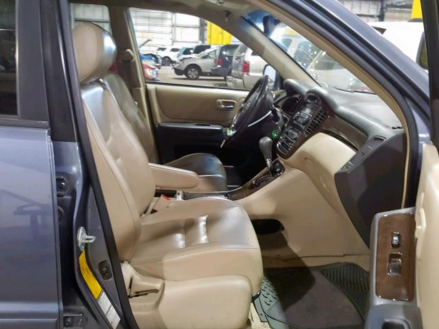 JTEHF21AX20085755 - 2002 TOYOTA HIGHLANDER BLUE photo 5