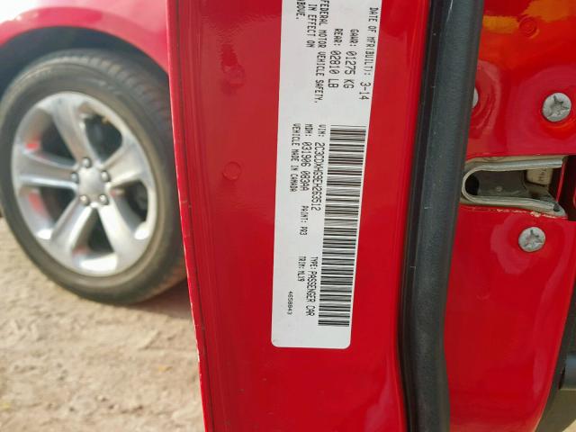 2C3CDXHG9EH263512 - 2014 DODGE CHARGER SX RED photo 10