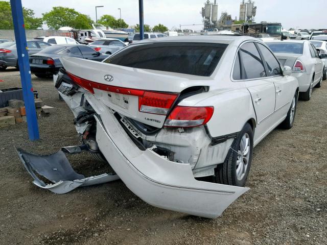 KMHFC46F47A152951 - 2007 HYUNDAI AZERA SE WHITE photo 4