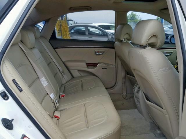 KMHFC46F47A152951 - 2007 HYUNDAI AZERA SE WHITE photo 6