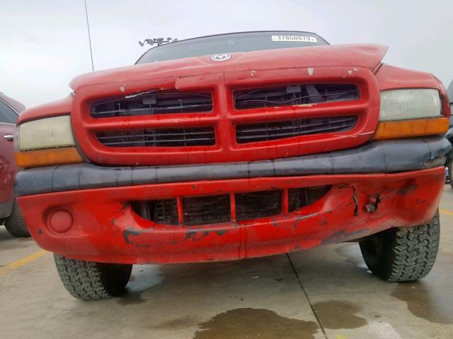 1B7FL26X7XS262159 - 1999 DODGE DAKOTA RED photo 9