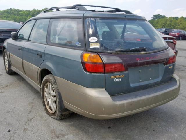 4S3BH665827661017 - 2002 SUBARU LEGACY OUT GREEN photo 3