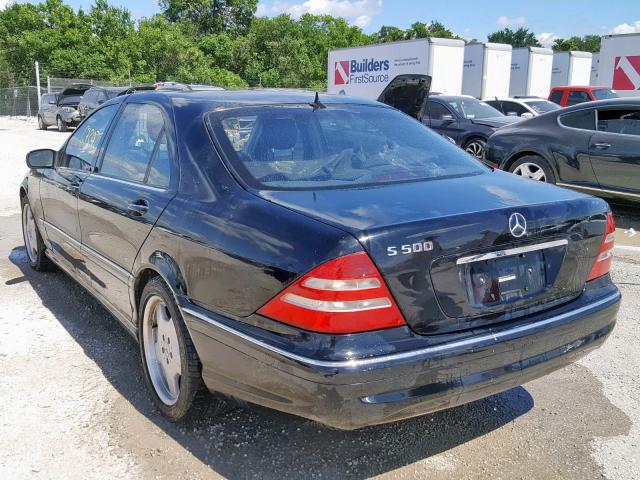 WDBNG75J92A242700 - 2002 MERCEDES-BENZ S 500 BLACK photo 3