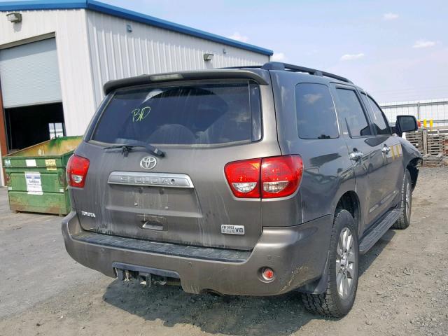 5TDBY68A88S013752 - 2008 TOYOTA SEQUOIA LI GRAY photo 4