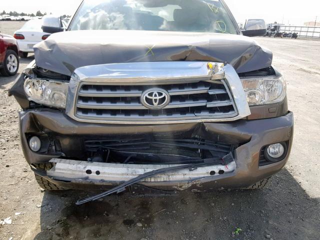 5TDBY68A88S013752 - 2008 TOYOTA SEQUOIA LI GRAY photo 9