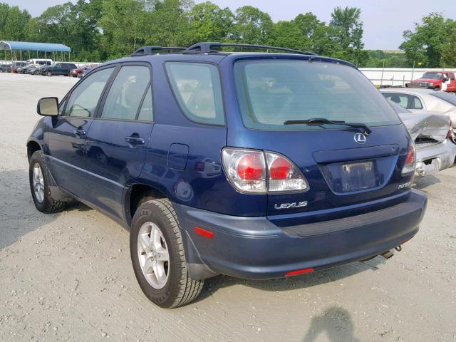 JTJGF10U320141375 - 2002 LEXUS RX 300 BLUE photo 3