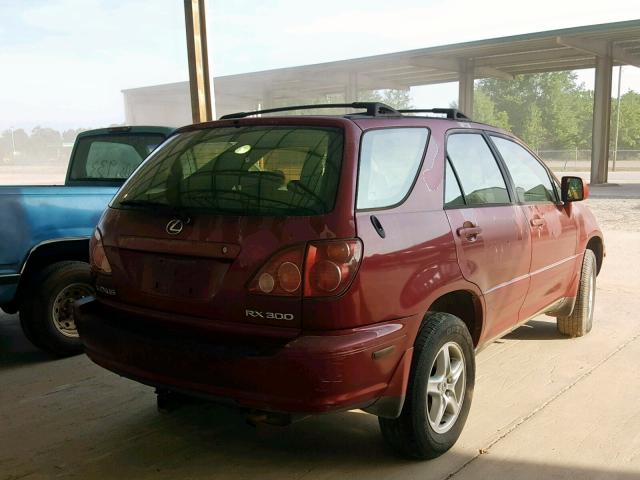 JT6HF10U9Y0109506 - 2000 LEXUS RX 300 BURGUNDY photo 4