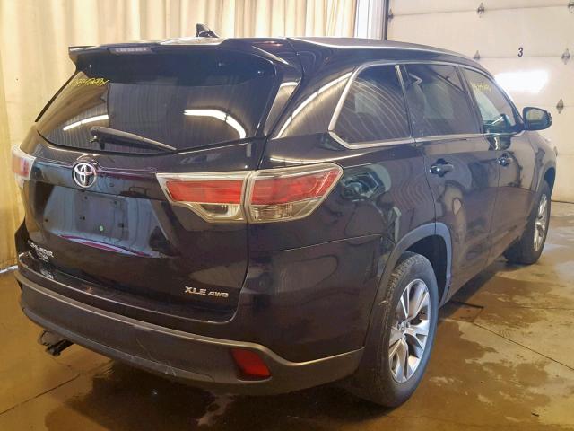 5TDJKRFH8FS128749 - 2015 TOYOTA HIGHLANDER BLACK photo 4