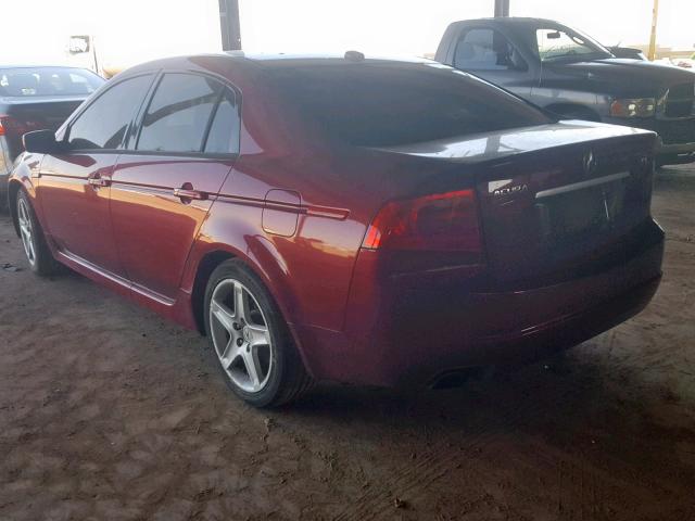 19UUA66265A072429 - 2005 ACURA TL MAROON photo 3