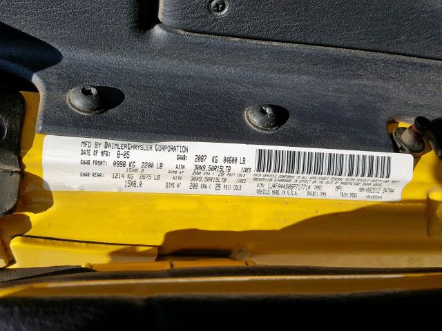 1J4FA44S06P717714 - 2006 JEEP WRANGLER / YELLOW photo 10