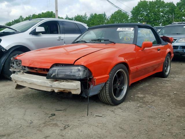 1FABP44E7JF280635 - 1988 FORD MUSTANG LX ORANGE photo 2