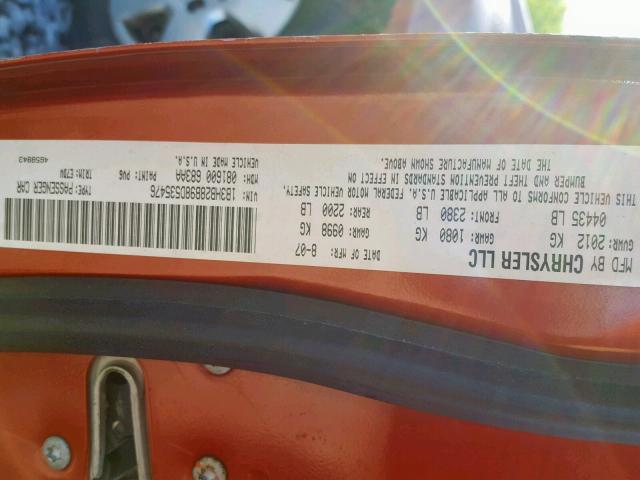 1B3HB28B98D535476 - 2008 DODGE CALIBER ORANGE photo 10