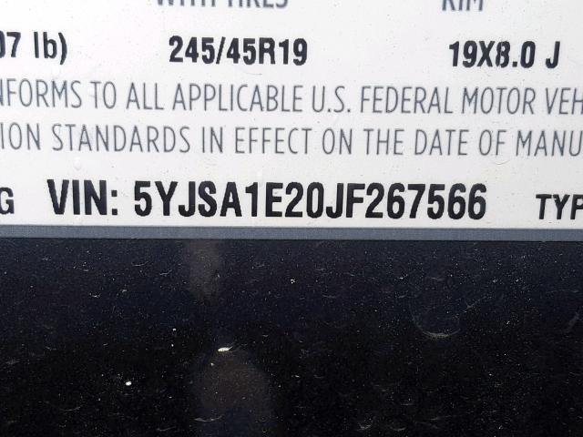 5YJSA1E20JF267566 - 2018 TESLA MODEL S Boz foto 10