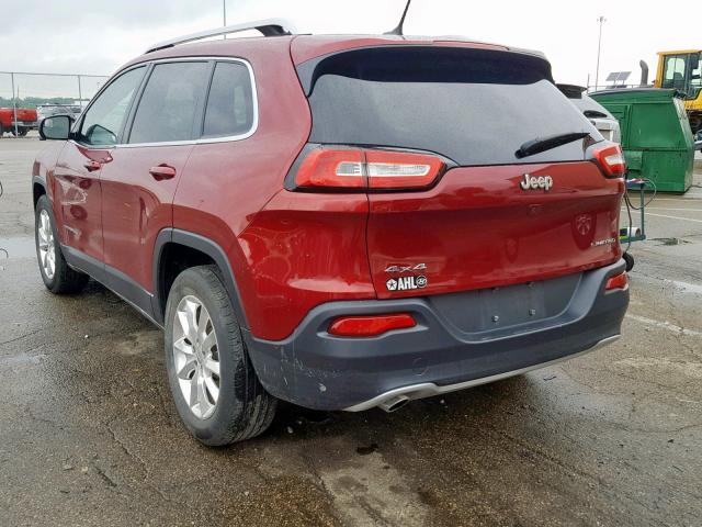 1C4PJMDB7FW776484 - 2015 JEEP CHEROKEE L BURGUNDY photo 3