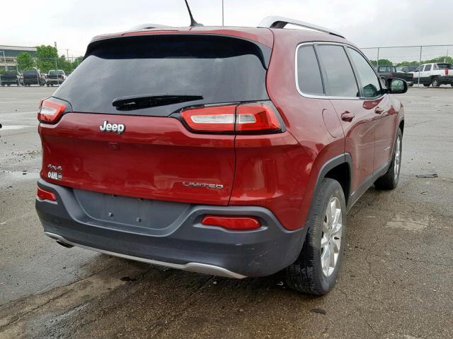 1C4PJMDB7FW776484 - 2015 JEEP CHEROKEE L BURGUNDY photo 4