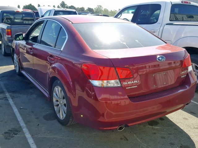 4S3BMDG67B2216062 - 2011 SUBARU LEGACY 3.6 MAROON photo 3