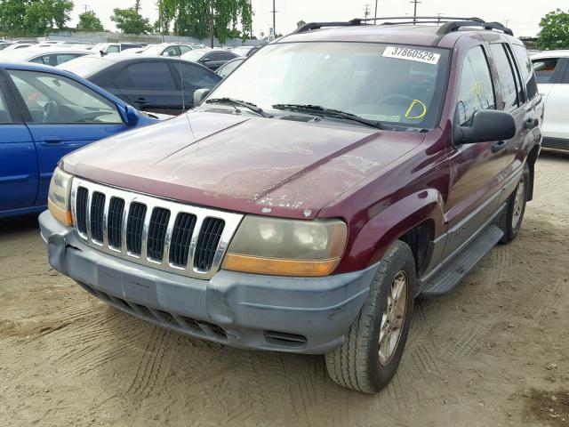 1J4GX48S22C123947 - 2002 JEEP GRAND CHER MAROON photo 2