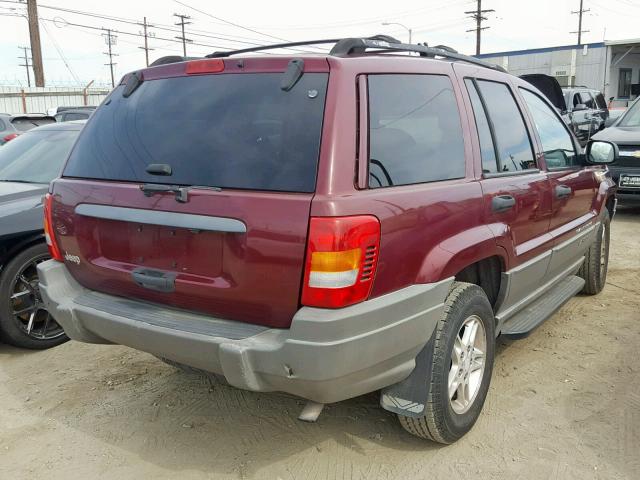 1J4GX48S22C123947 - 2002 JEEP GRAND CHER MAROON photo 4