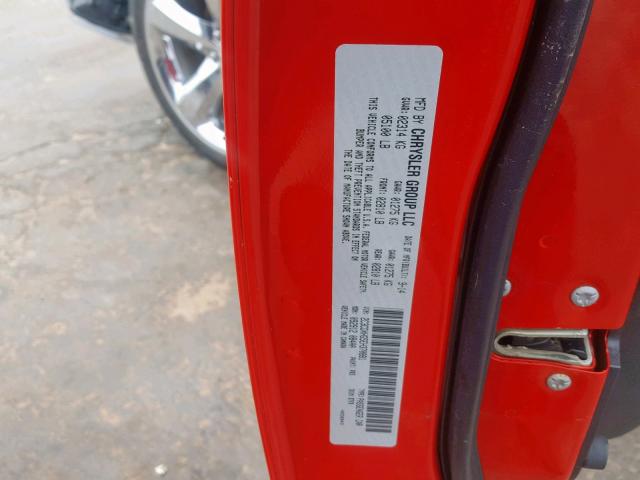 2C3CDXHG5EH370881 - 2014 DODGE CHARGER SX RED photo 10