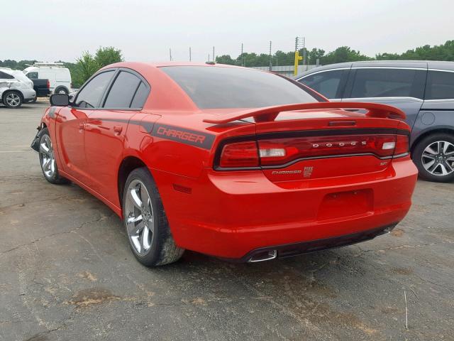 2C3CDXHG5EH370881 - 2014 DODGE CHARGER SX RED photo 3