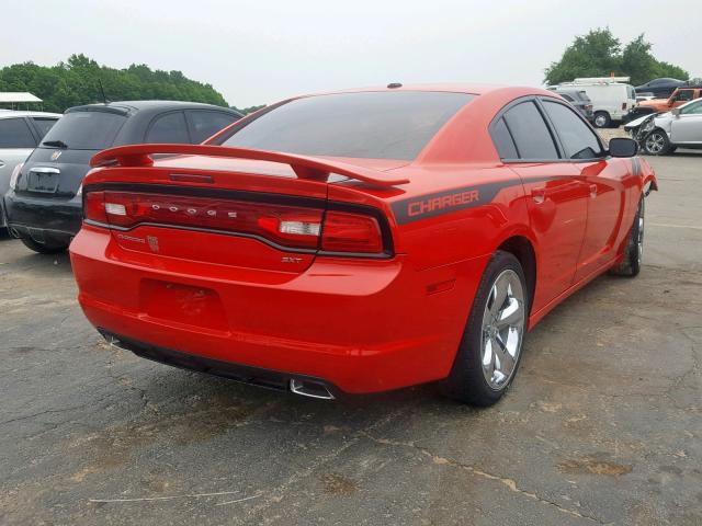 2C3CDXHG5EH370881 - 2014 DODGE CHARGER SX RED photo 4