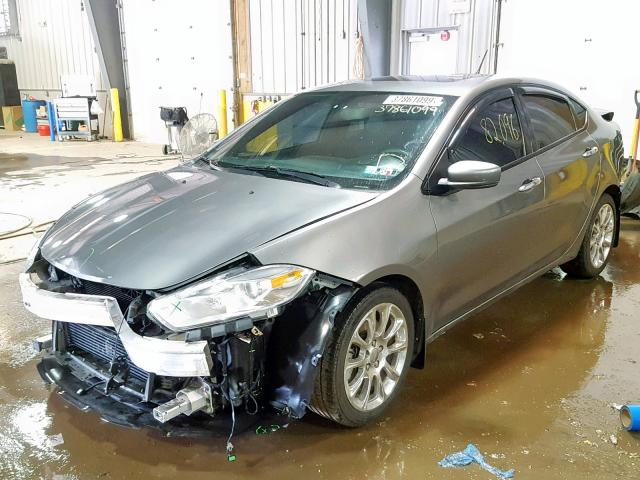 1C3CDFCH4DD178597 - 2013 DODGE DART LIMIT GRAY photo 2