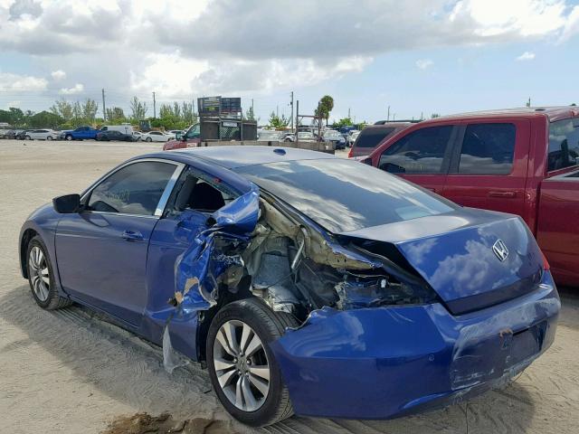 1HGCS12819A011145 - 2009 HONDA ACCORD EXL BLUE photo 3