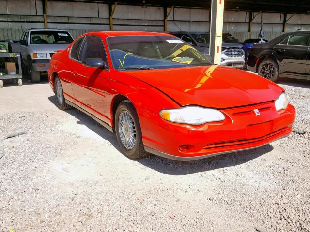 2G1WW12E319246029 - 2001 CHEVROLET MONTE CARL წითელი ფოტო 1