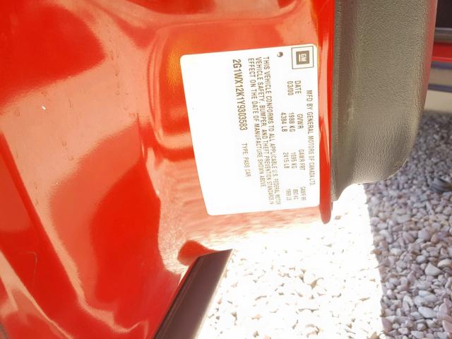 2G1WW12E319246029 - 2001 CHEVROLET MONTE CARL წითელი ფოტო 10