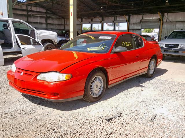2G1WW12E319246029 - 2001 CHEVROLET MONTE CARL წითელი ფოტო 2