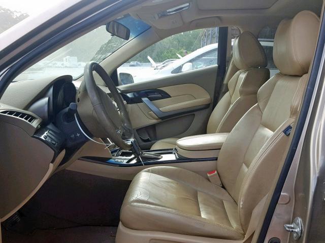 2HNYD28207H544278 - 2007 ACURA MDX TAN photo 5