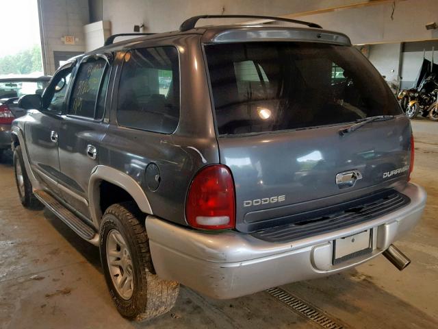 1B4HS58N12F142865 - 2002 DODGE DURANGO SL CHARCOAL photo 3