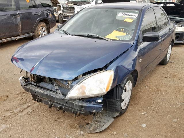 JA3AJ26E54U008785 - 2004 MITSUBISHI LANCER ES BLUE photo 2