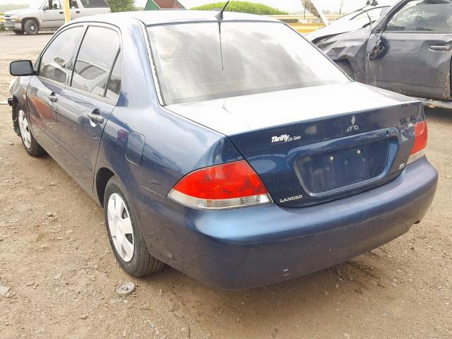 JA3AJ26E54U008785 - 2004 MITSUBISHI LANCER ES BLUE photo 3