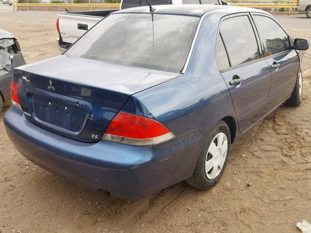 JA3AJ26E54U008785 - 2004 MITSUBISHI LANCER ES BLUE photo 4