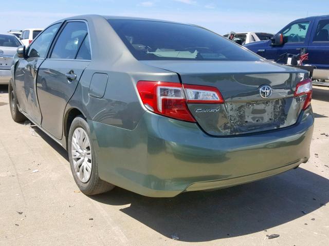 4T4BF1FK1CR191626 - 2012 TOYOTA CAMRY BASE GREEN photo 3