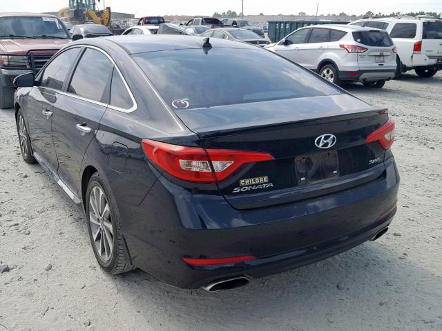 5NPE34AF7FH044905 - 2015 HYUNDAI SONATA SPO BLACK photo 3