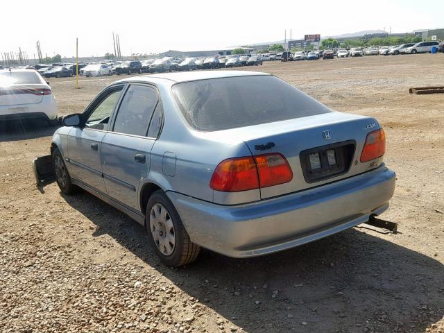 1HGEJ6628YL010155 - 2000 HONDA CIVIC DX BLUE photo 3