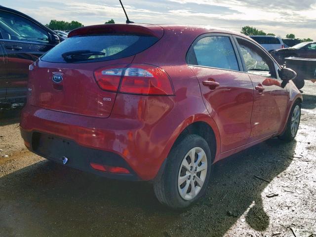 KNADM5A36C6095416 - 2012 KIA RIO LX RED photo 4