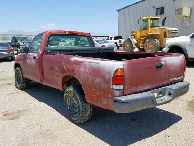 5TBJN3213YS101628 - 2000 TOYOTA TUNDRA RED photo 3