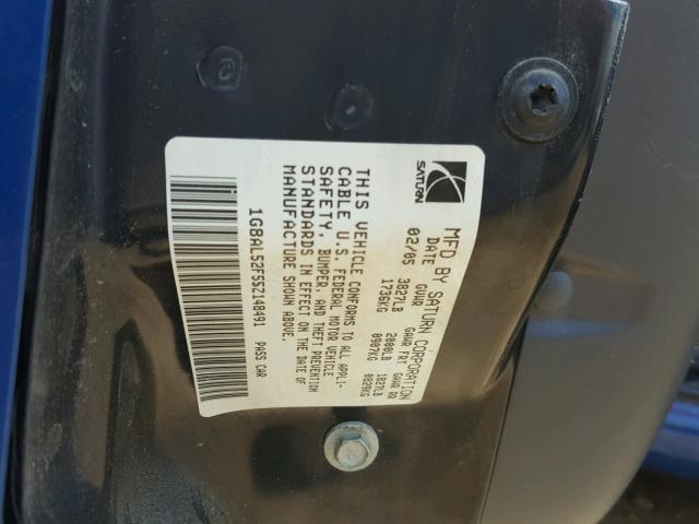 1G8AL52F55Z148491 - 2005 SATURN ION LEVEL BLUE photo 10