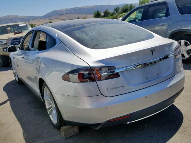 5YJSA1H18EFP30529 - 2014 TESLA MODEL S فضي صورة 3