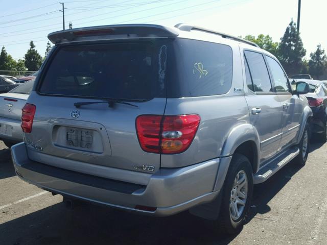 5TDZT38A14S206489 - 2004 TOYOTA SEQUOIA LI SILVER photo 4