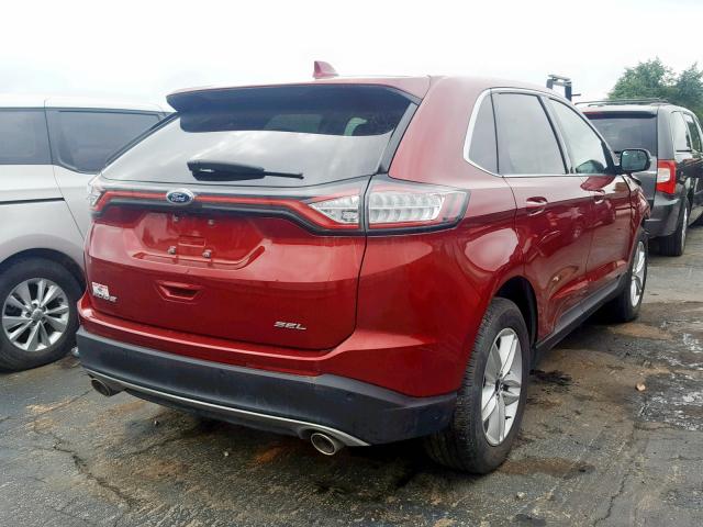 2FMPK3J8XJBC09692 - 2018 FORD EDGE SEL RED photo 4