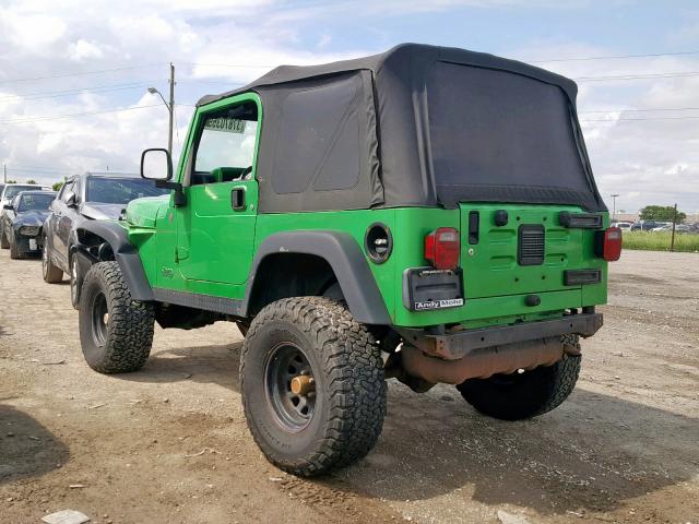 1J4FA69S04P801100 - 2004 JEEP WRANGLER / GREEN photo 3