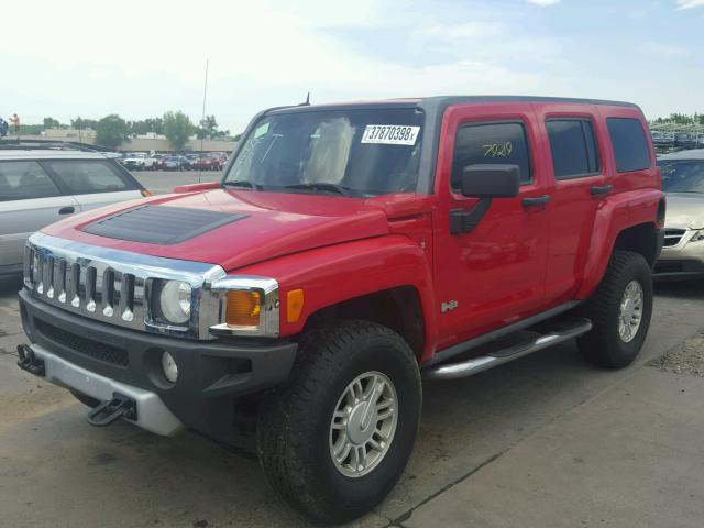 5GTEN13E088155965 - 2008 HUMMER H3 RED photo 2